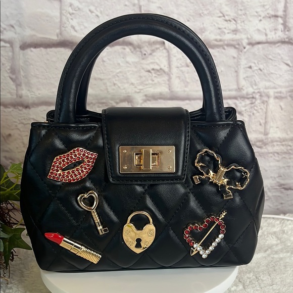 Aldo Handbags - Black Quilted ALDO Handbag with Gold Accents